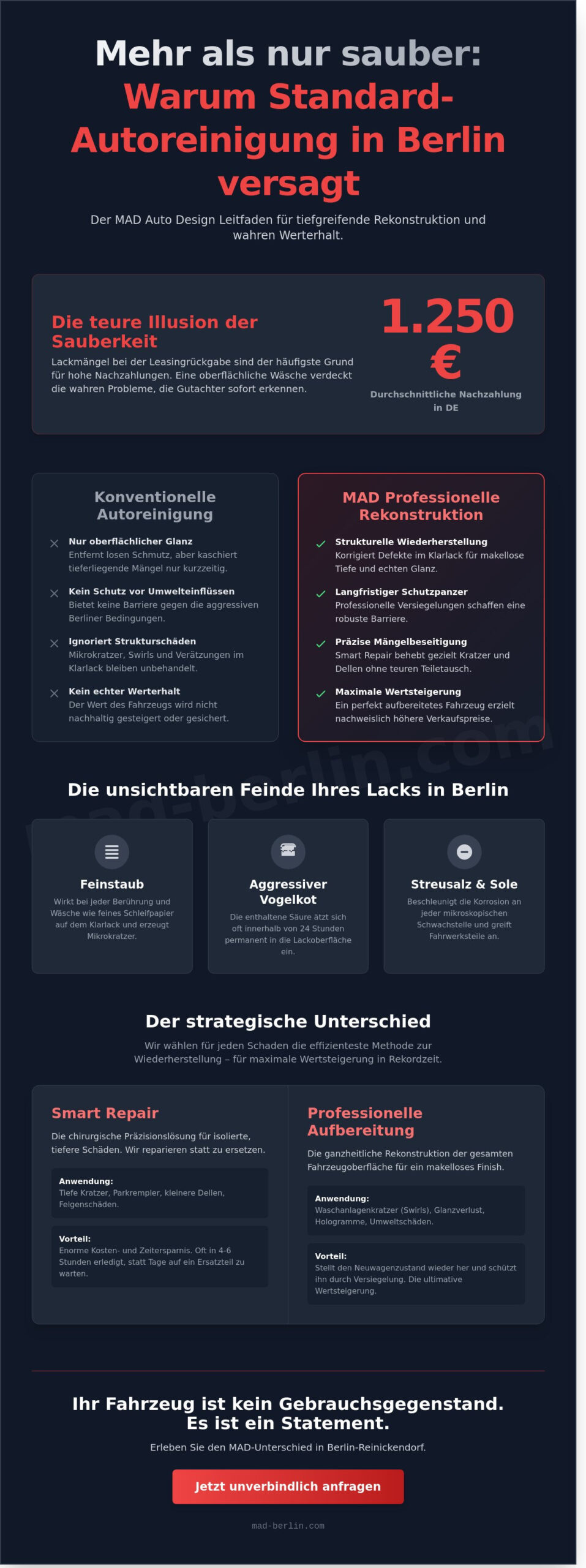 MD Autoreinigung vs. MAD Berlin: Warum Ästhetik tiefer geht als Glanz