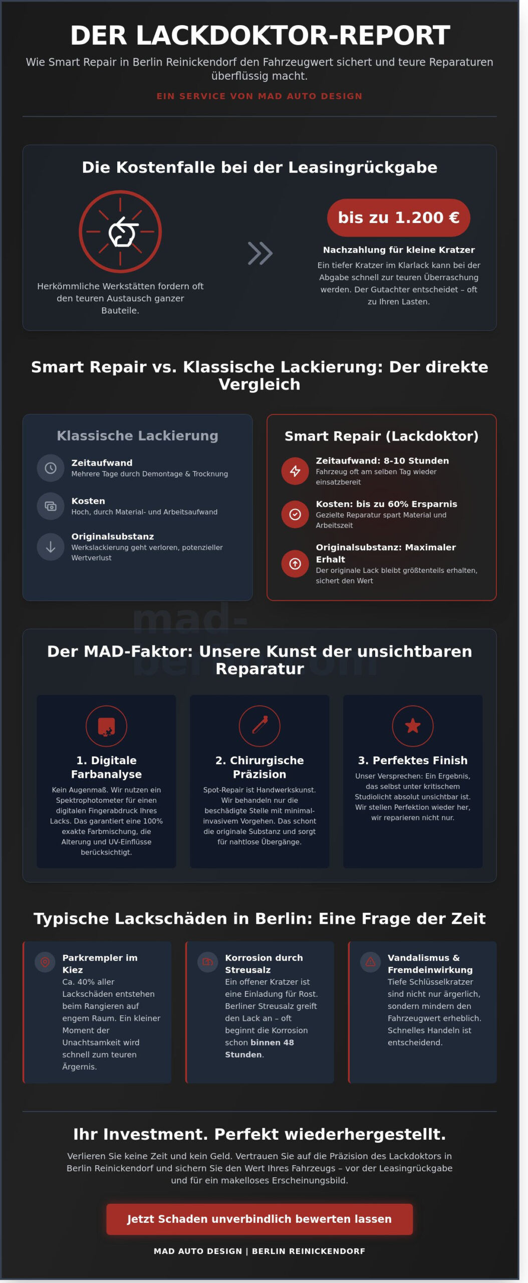 Lackdoktor in der Nähe: Präzise Smart Repair in Berlin Reinickendorf