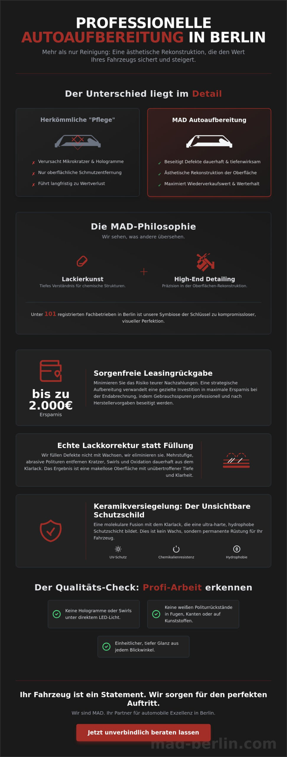 Autoaufbereitung Berlin: Ästhetische Perfektion & Werterhalt bei MAD